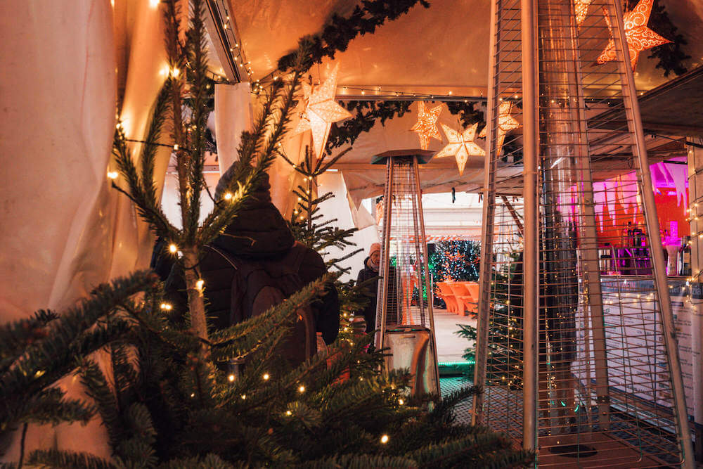 Glühwein festival inside tent