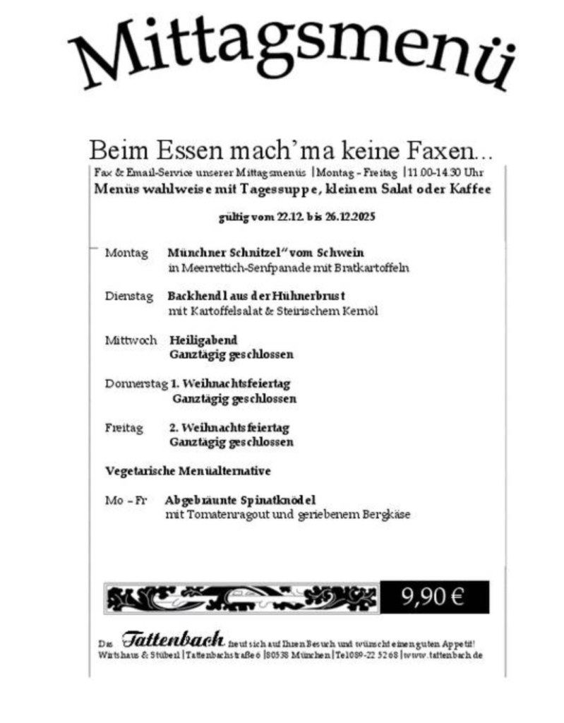 Tattenbach Munich Food Deals 2025